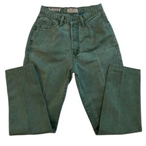 Vintage Express High Waisted Jeans Women's‎ Size 7/8 Tapered Leg Green Denim